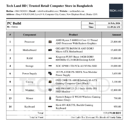 Full pc setup sell kora hobe